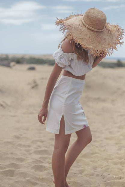 Vintage Krizia White Mini Skirt — detail