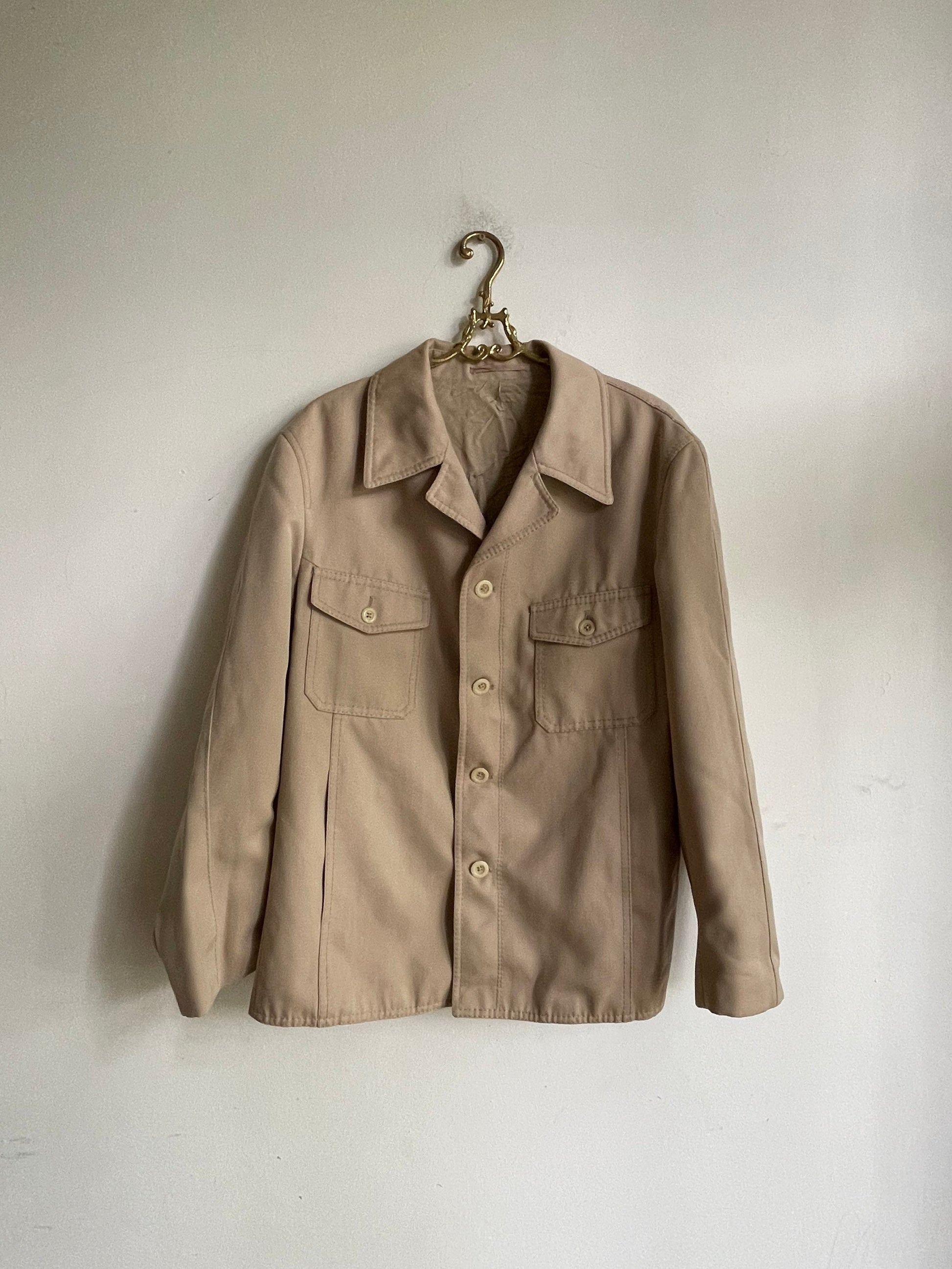 Vintage Mens Beige Jacket, Modern Cut, Lightweight Summer Blazer, Casual, Dark Academia Style, Oversized Fit, Trendy Wardrobe Essential