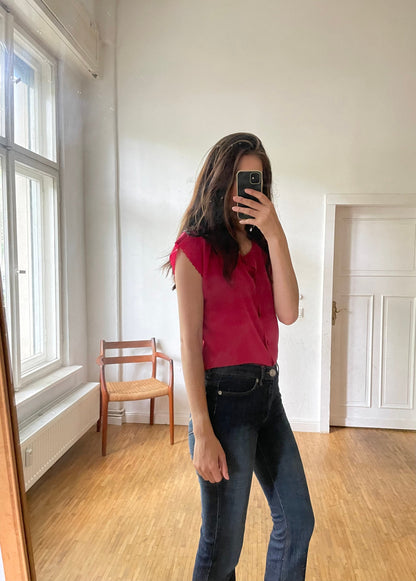 Magenta Pink Silk Blouse — additional view 5