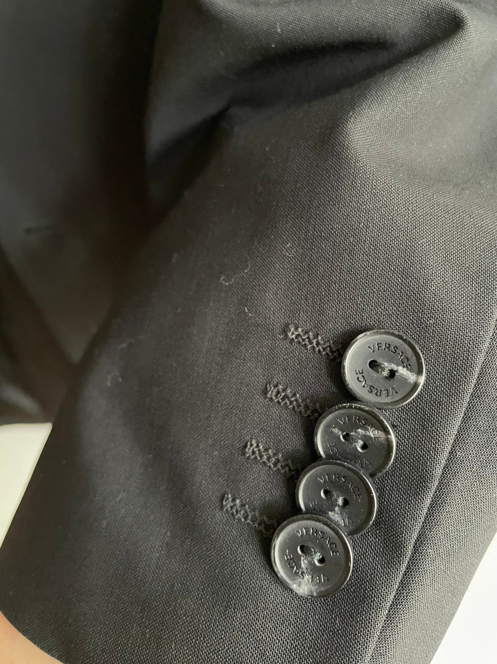 Vintage Gianni Versace Blazer Black Designer Oversized Formal Smart Jacket M - L 42 Retro Women’s Clothing