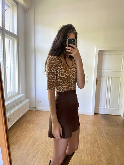 Vintage Leopard Print Bodysuit 90s Stretch Clubwear