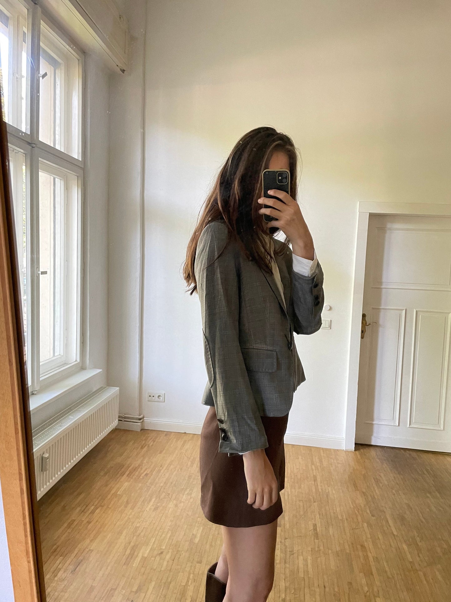 Marc Cain blazer, Grey short formal blazer jacket, Classic blazer, Summer blazer, Grey colour, Designer clothing, S