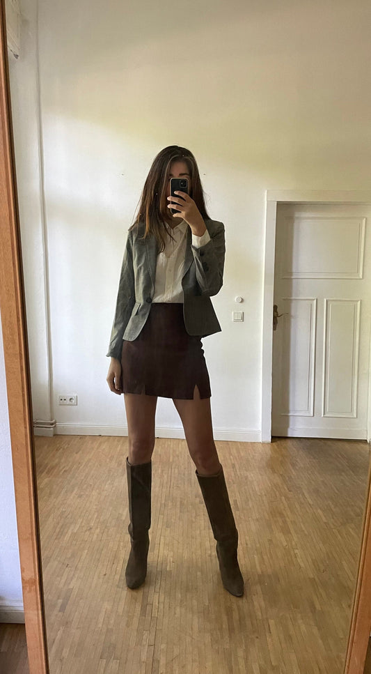 Marc Cain blazer, Grey short formal blazer jacket, Classic blazer, Summer blazer, Grey colour, Designer clothing, S