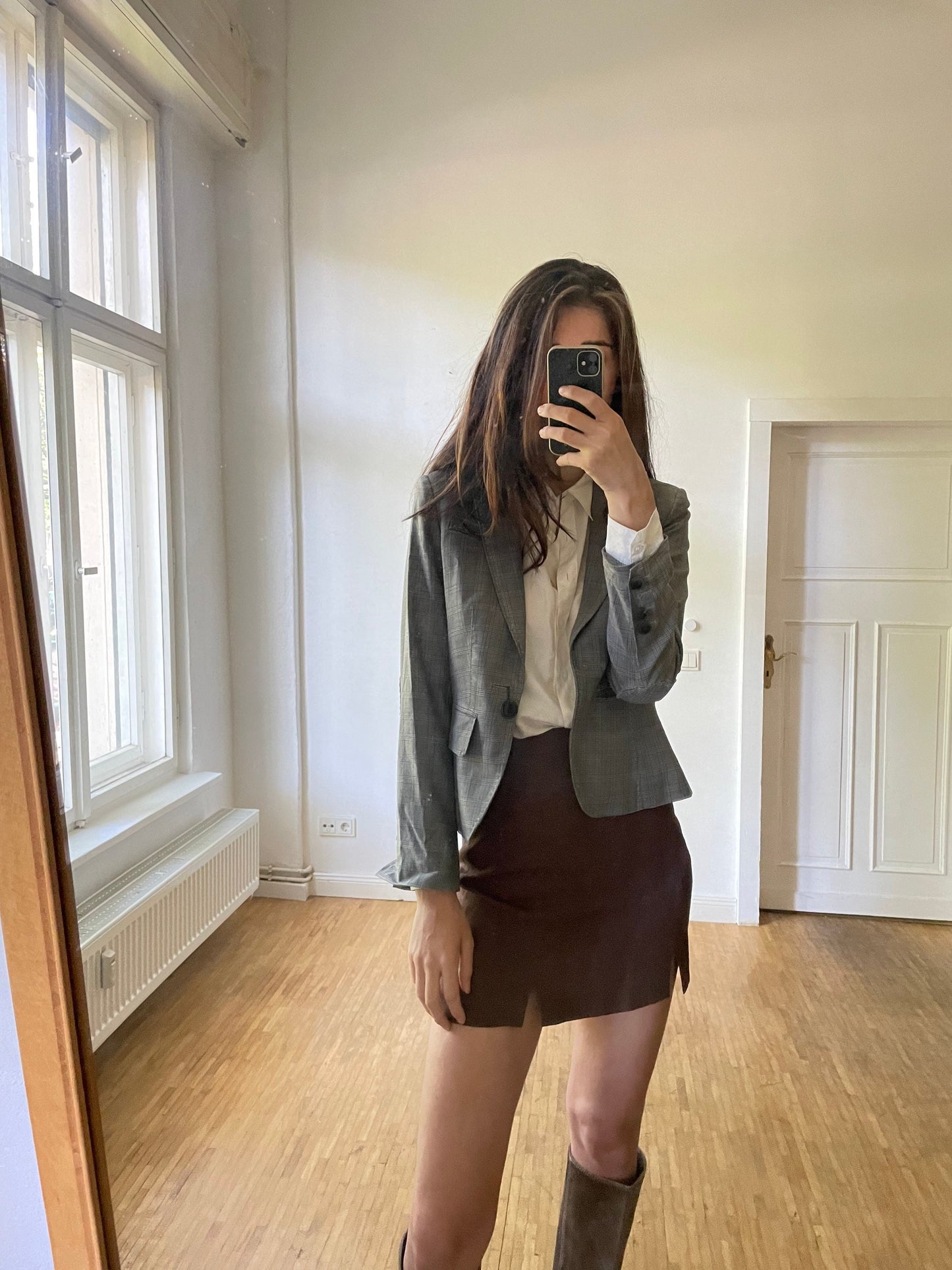 Marc Cain blazer, Grey short formal blazer jacket, Classic blazer, Summer blazer, Grey colour, Designer clothing, S