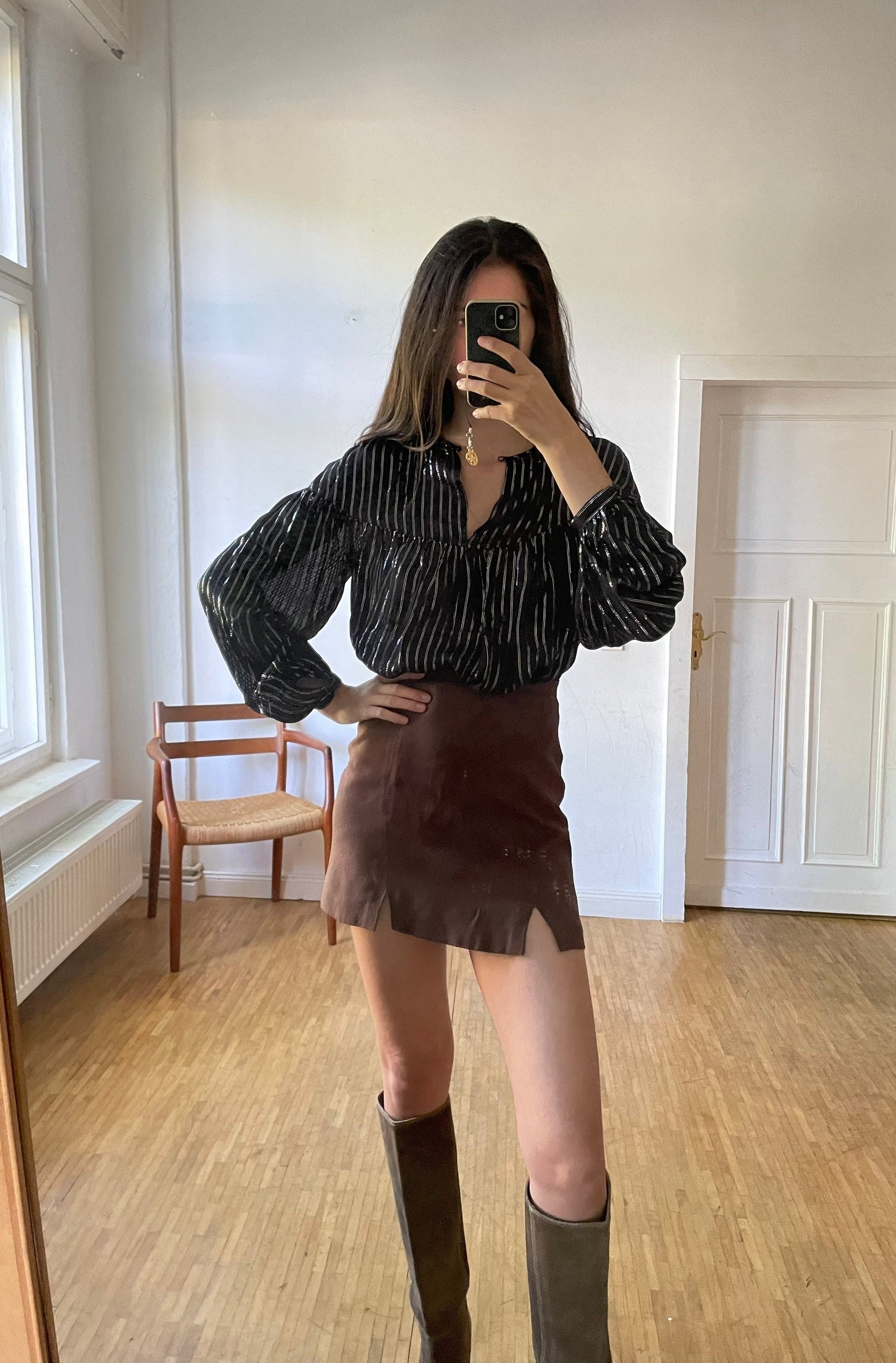 Black and silver glitter blouse, Vintage Old years eve outfit