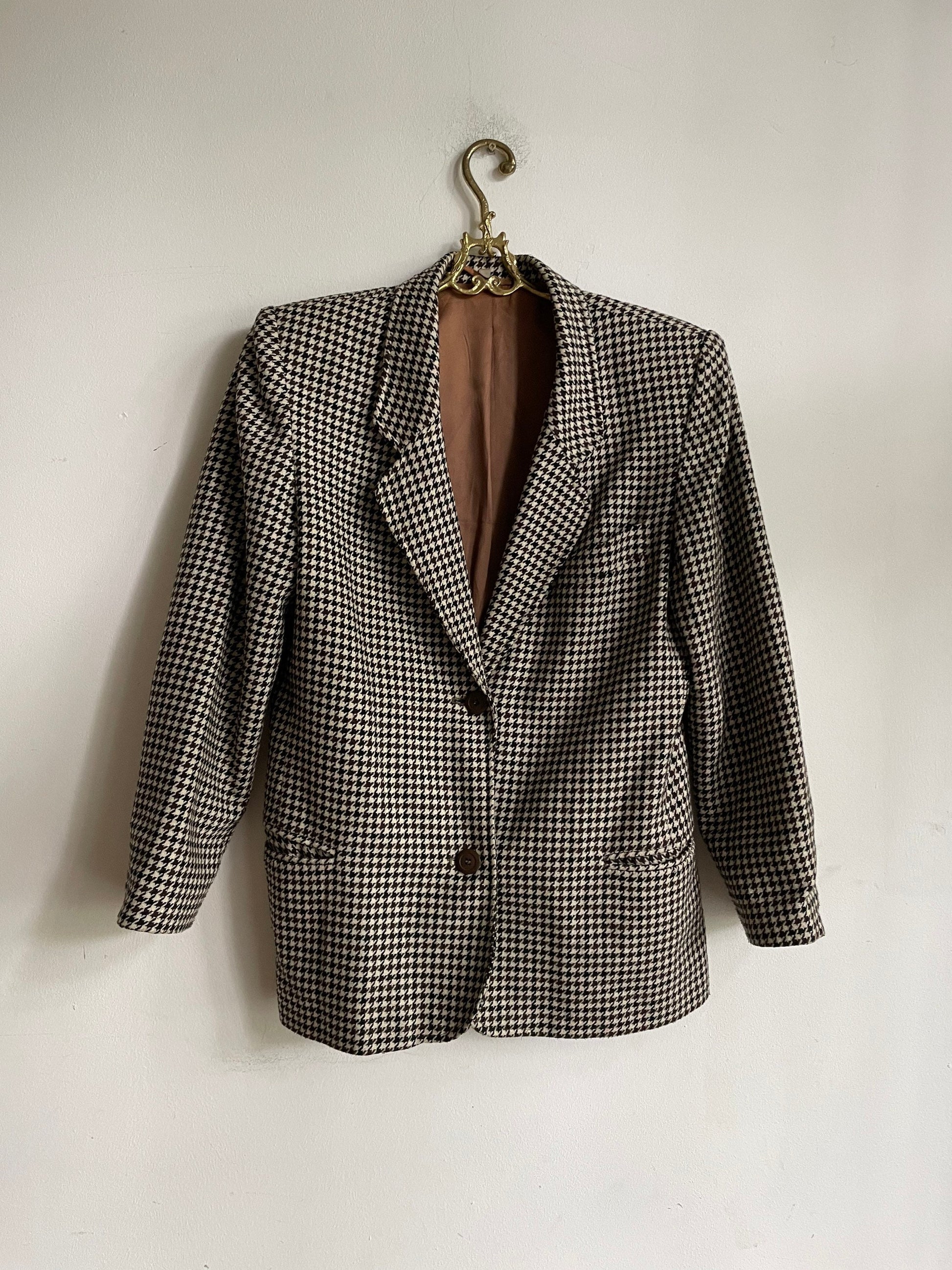 Vintage Brown Houndstooth Blazer — additional view 7
