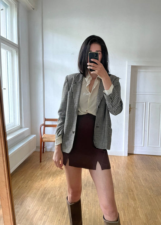 Vintage Brown Houndstooth Blazer