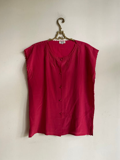 Magenta Pink Silk Blouse — additional view 8