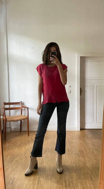 Magenta Pink Silk Blouse — additional view 7
