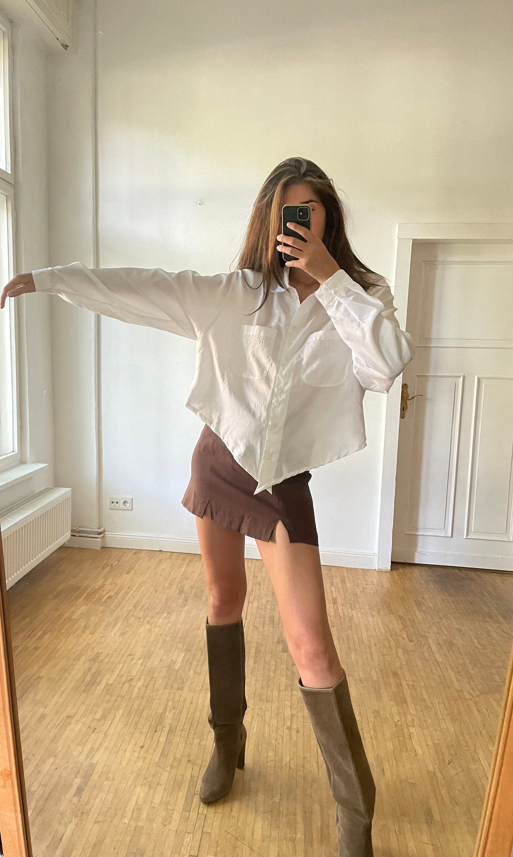 Vintage white asymmetric blouse, White cottage-core knot tie shirt, Romantic summer top, Oversized woman blouse, XXL