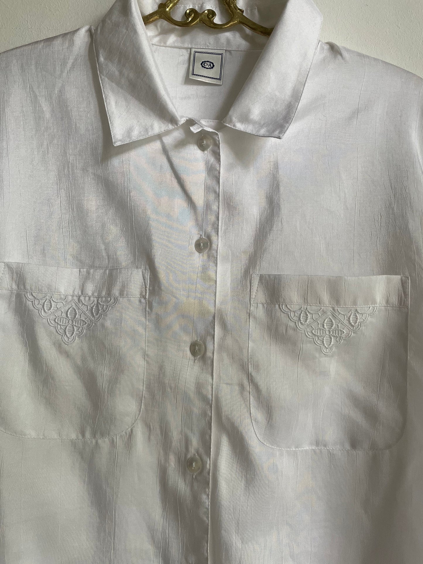 Vintage white asymmetric blouse, White cottage-core knot tie shirt, Romantic summer top, Oversized woman blouse, XXL