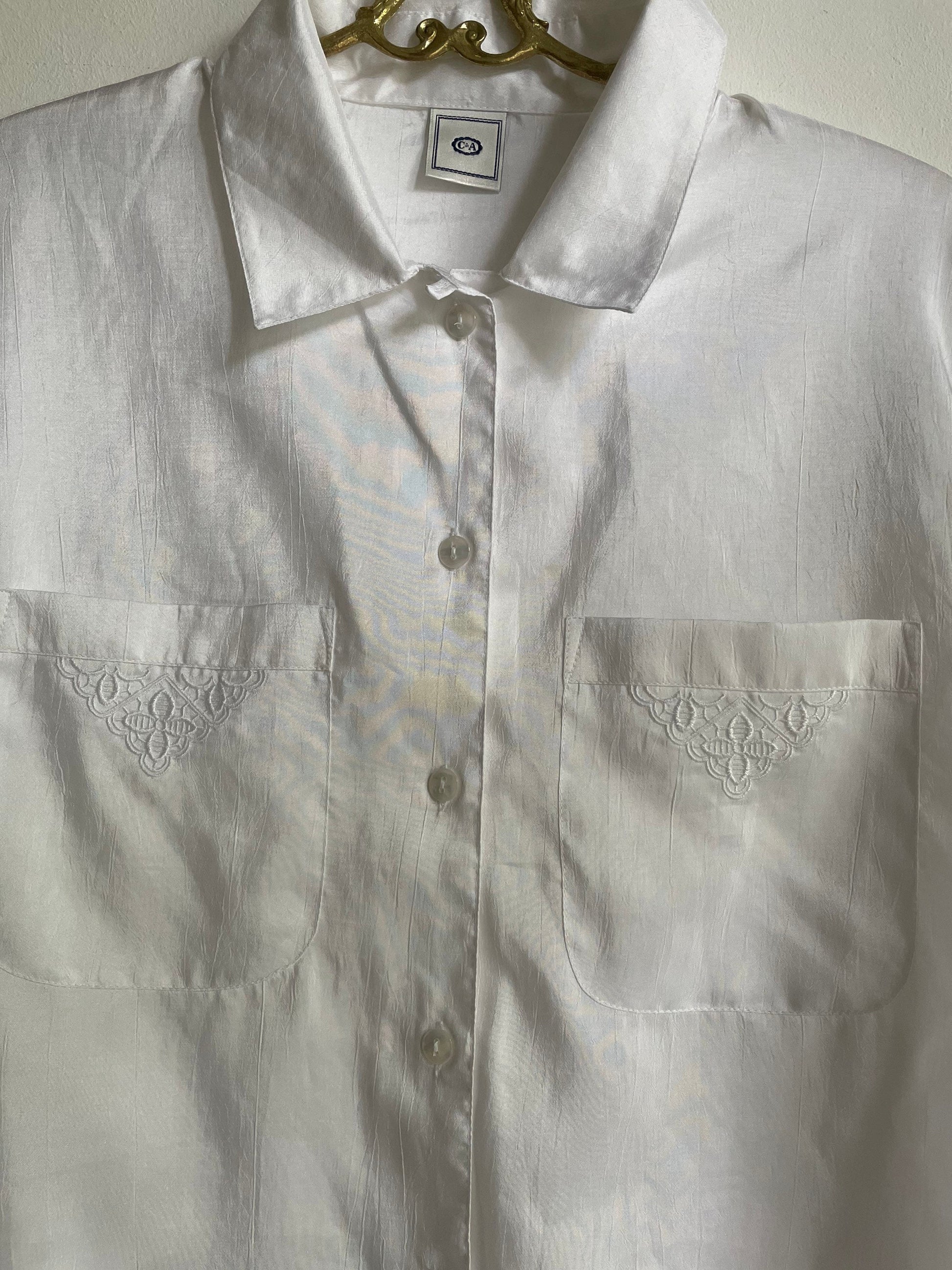 Vintage white asymmetric blouse, White cottage-core knot tie shirt, Romantic summer top, Oversized woman blouse, XXL