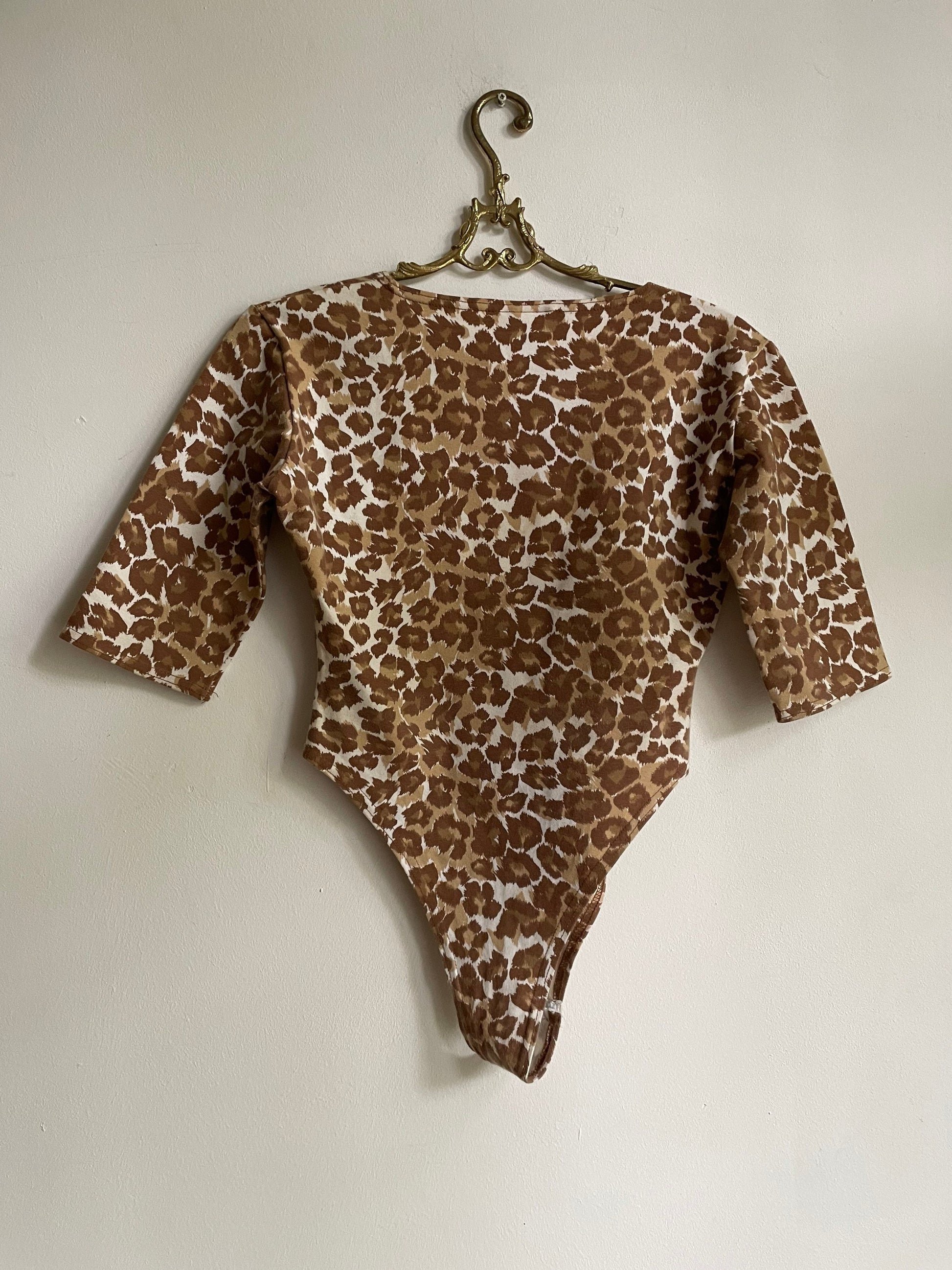 Vintage Leopard Print Bodysuit Stretchy Animal Print One-Piece 90s Clubwear Style Festival Night Out Suit Inspired Tyra Banks Fierce Looks
