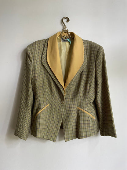 Vintage Yellow Wool Plaid Blazer — additional view 9