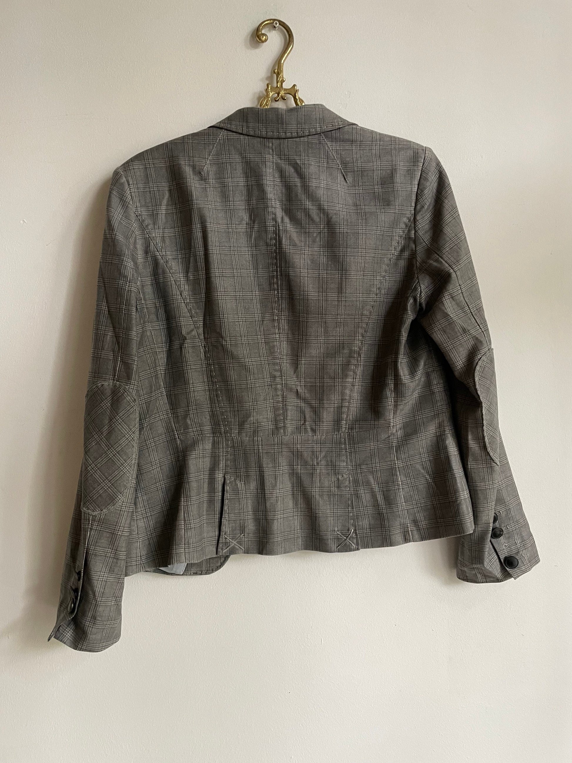 Marc Cain blazer, Grey short formal blazer jacket, Classic blazer, Summer blazer, Grey colour, Designer clothing, S