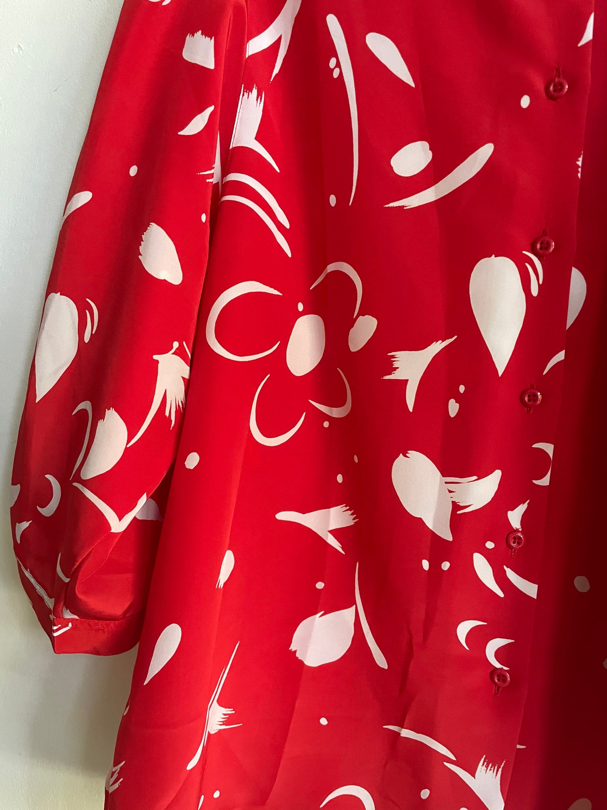 Redd secretary frill blouse, 80s does 60s, Puff sleeve retro women shirt, cute summer top, Half sleeve button up, Feminine shirt