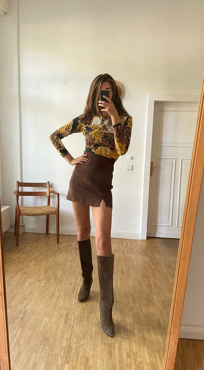 Vintage Baroque Tiger Print Bodysuit — back view