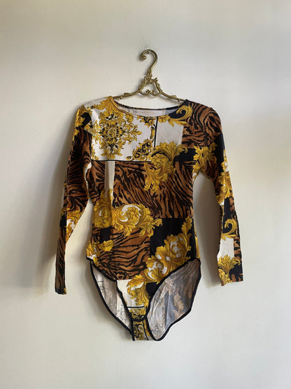 Vintage Baroque Tiger Print Bodysuit — additional view 5