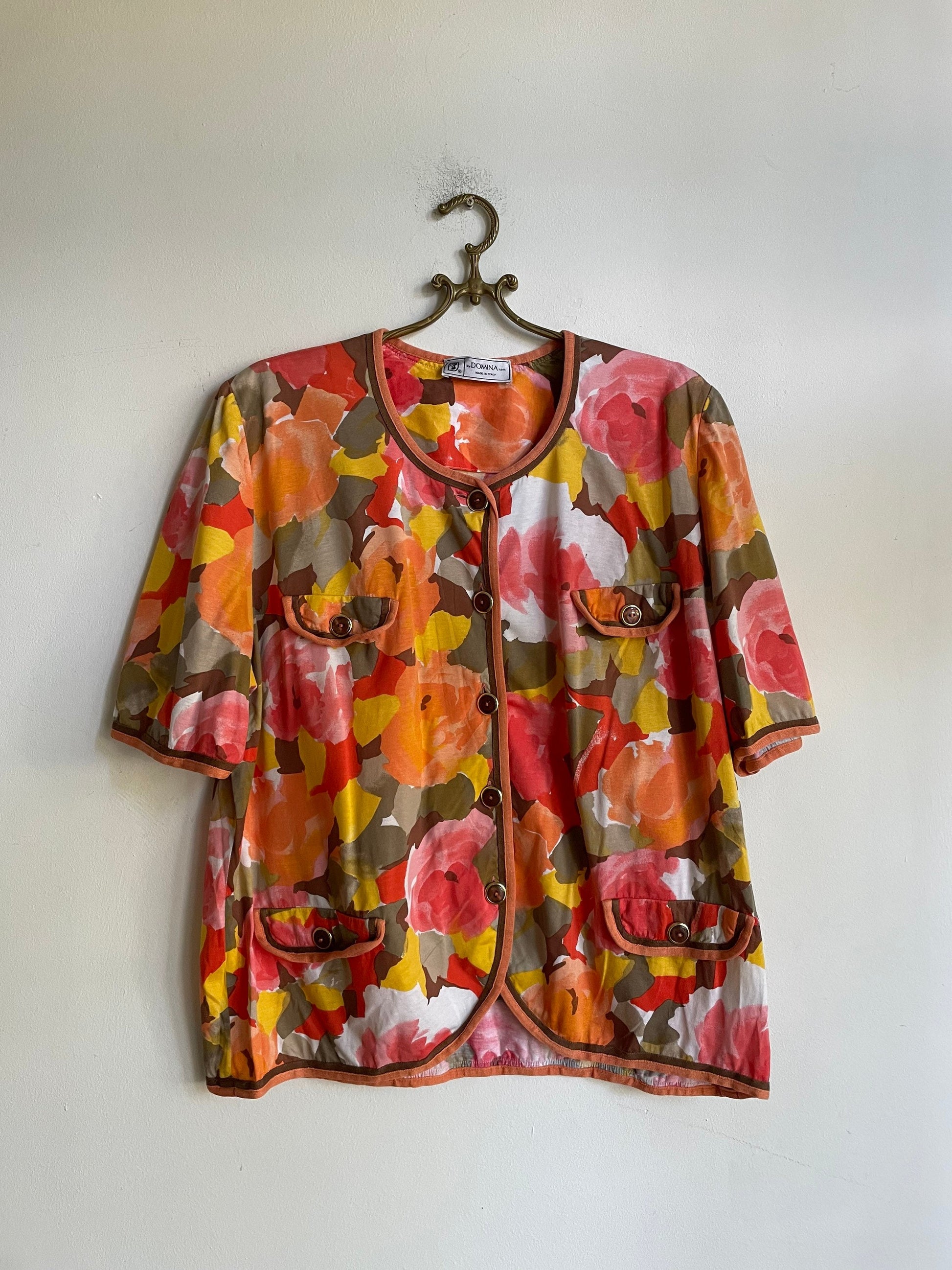 Retro floral woman blouse, French top ,Romantic blouse, Antique blouse, Cottage core top, Edwardian top, Vintage camisole,