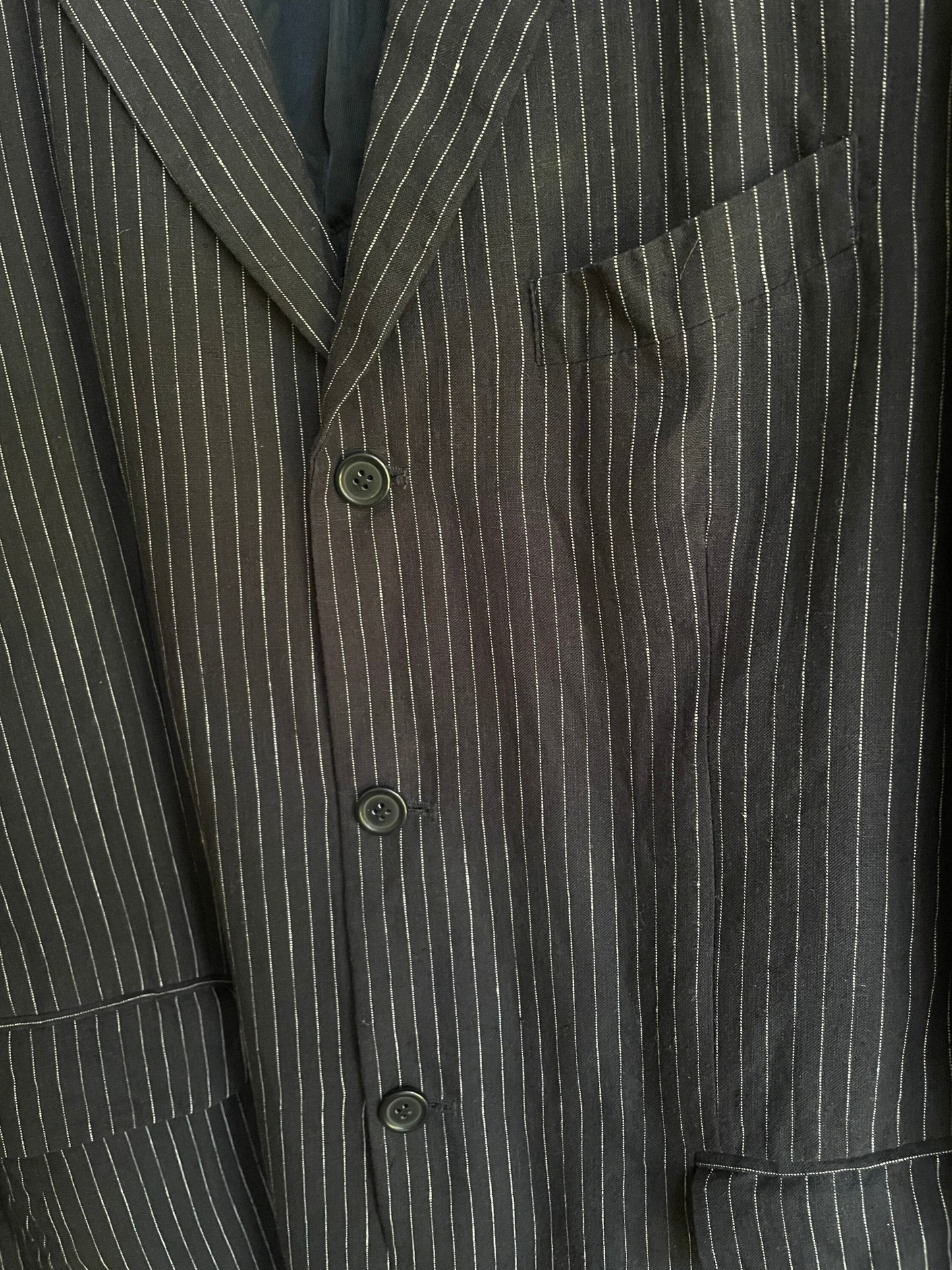 Navy blue pin stripe blazer jacket, Vintage smart jacket, Dark Academia blazer, Girlboss clothing, Emily in Paris blazer, Oversized coat