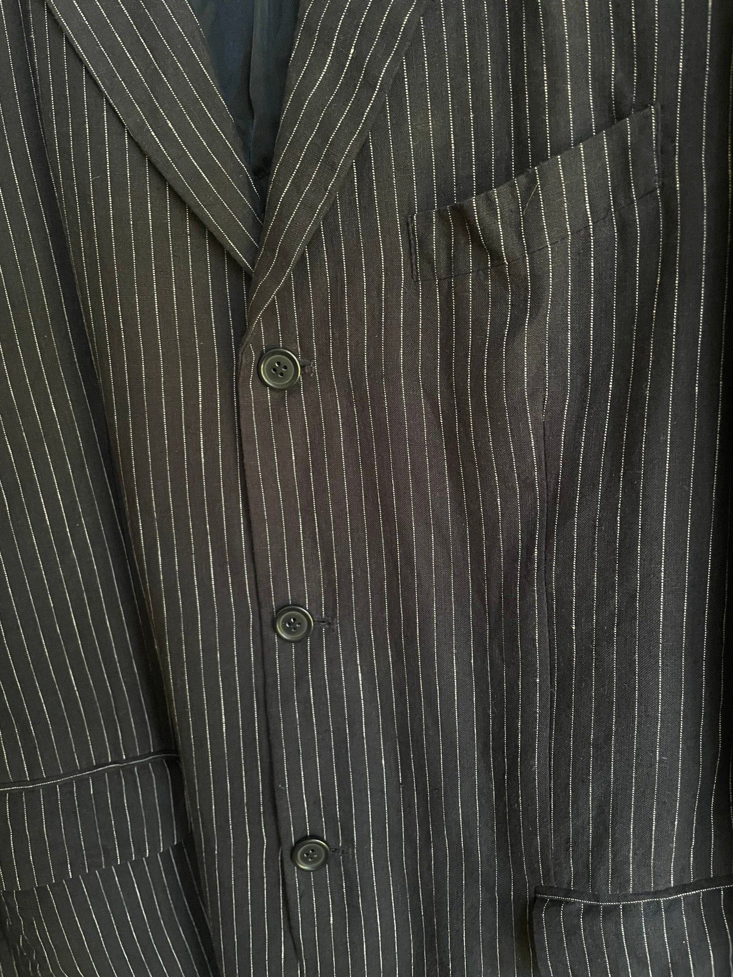 Navy Blue Pinstripe Vintage Blazer — additional view 9
