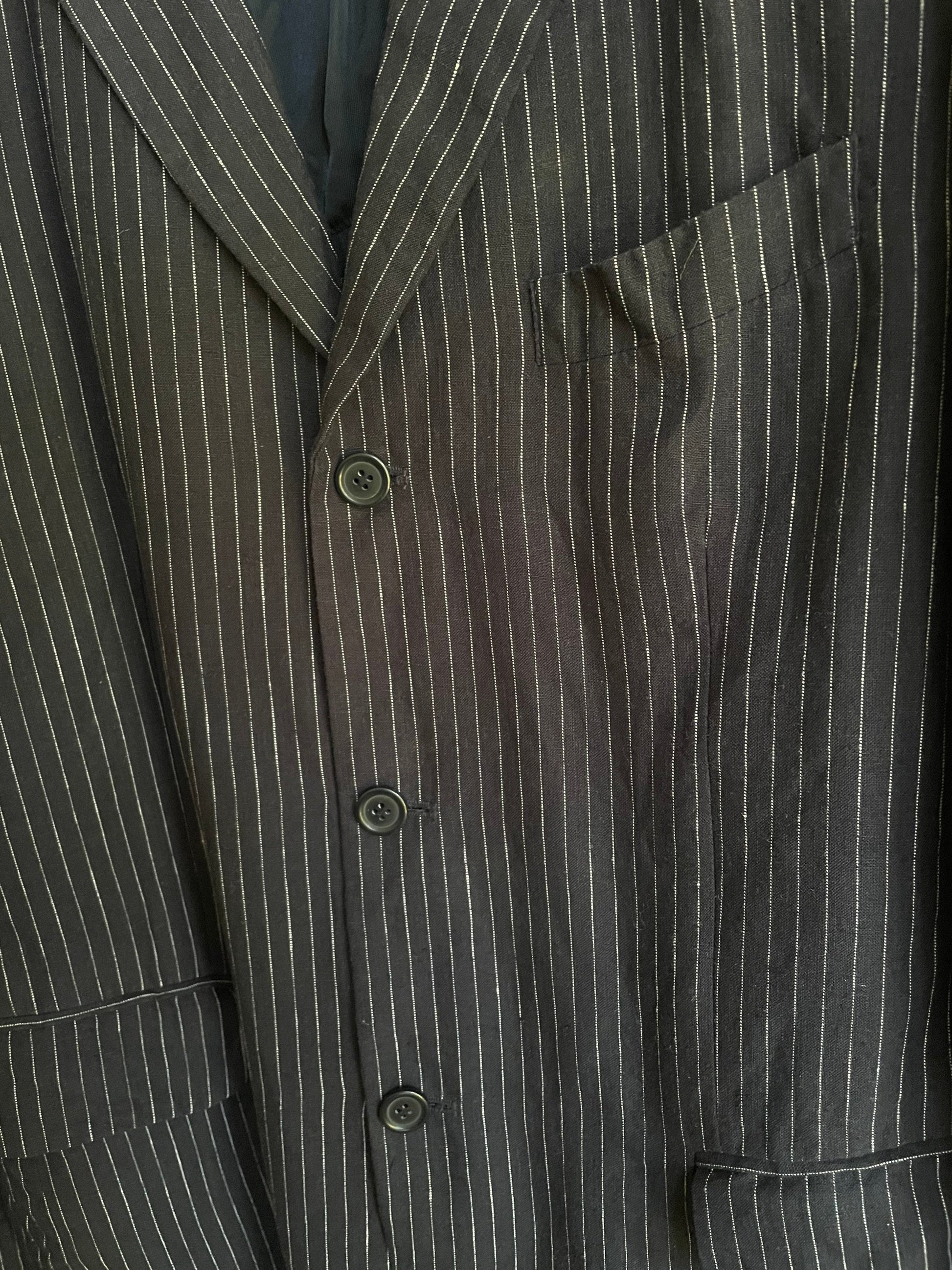 Navy Blue Pinstripe Vintage Blazer — additional view 9