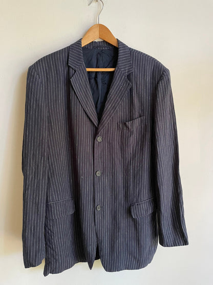 Navy Blue Pinstripe Vintage Blazer — additional view 10