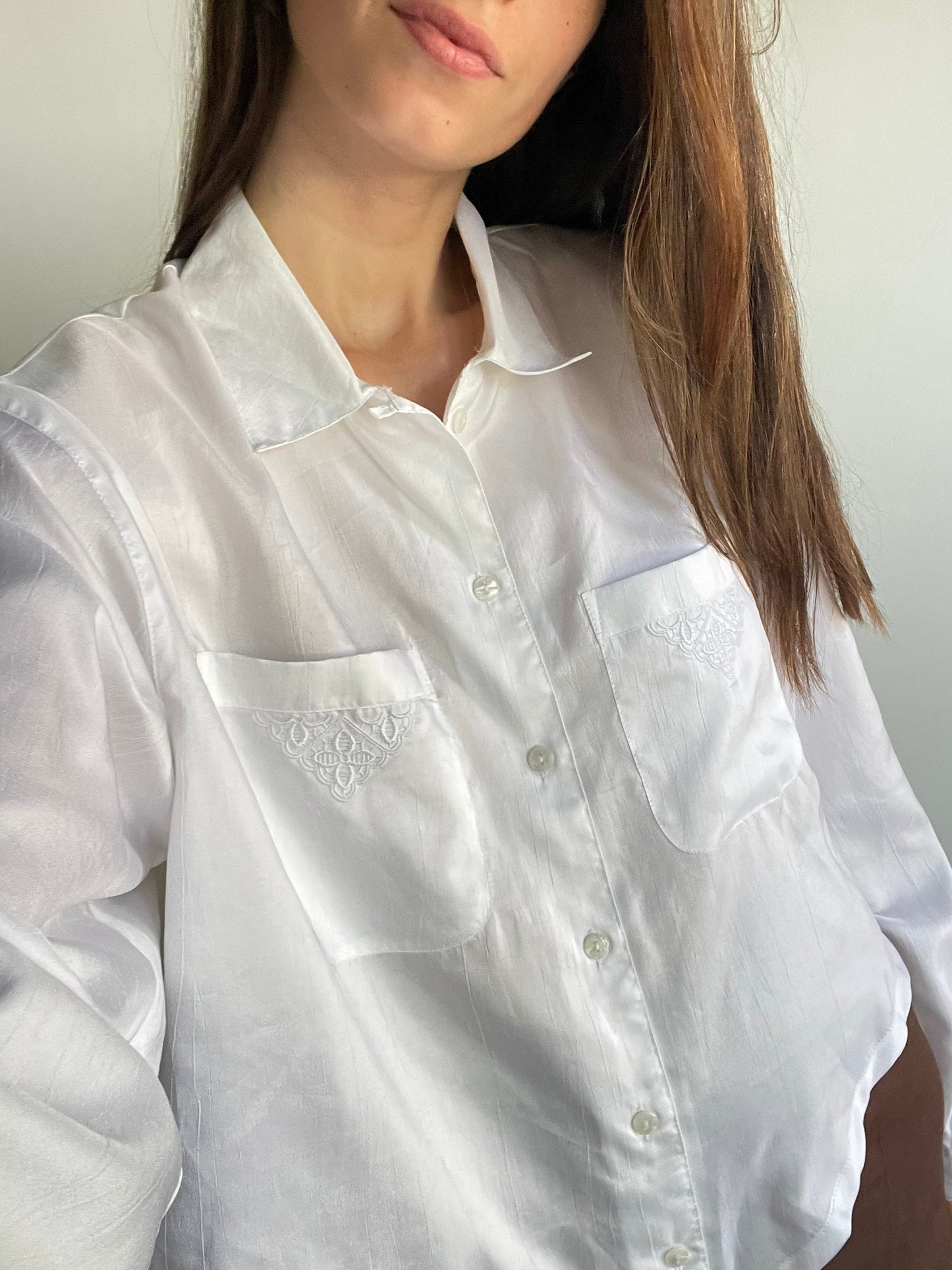 Vintage white asymmetric blouse, White cottage-core knot tie shirt, Romantic summer top, Oversized woman blouse, XXL