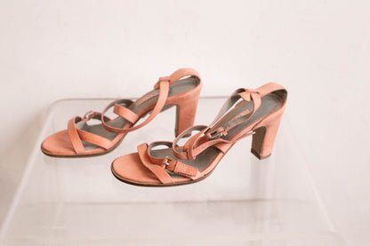 Vintage Pink Strappy ECCO Heels — additional view 8