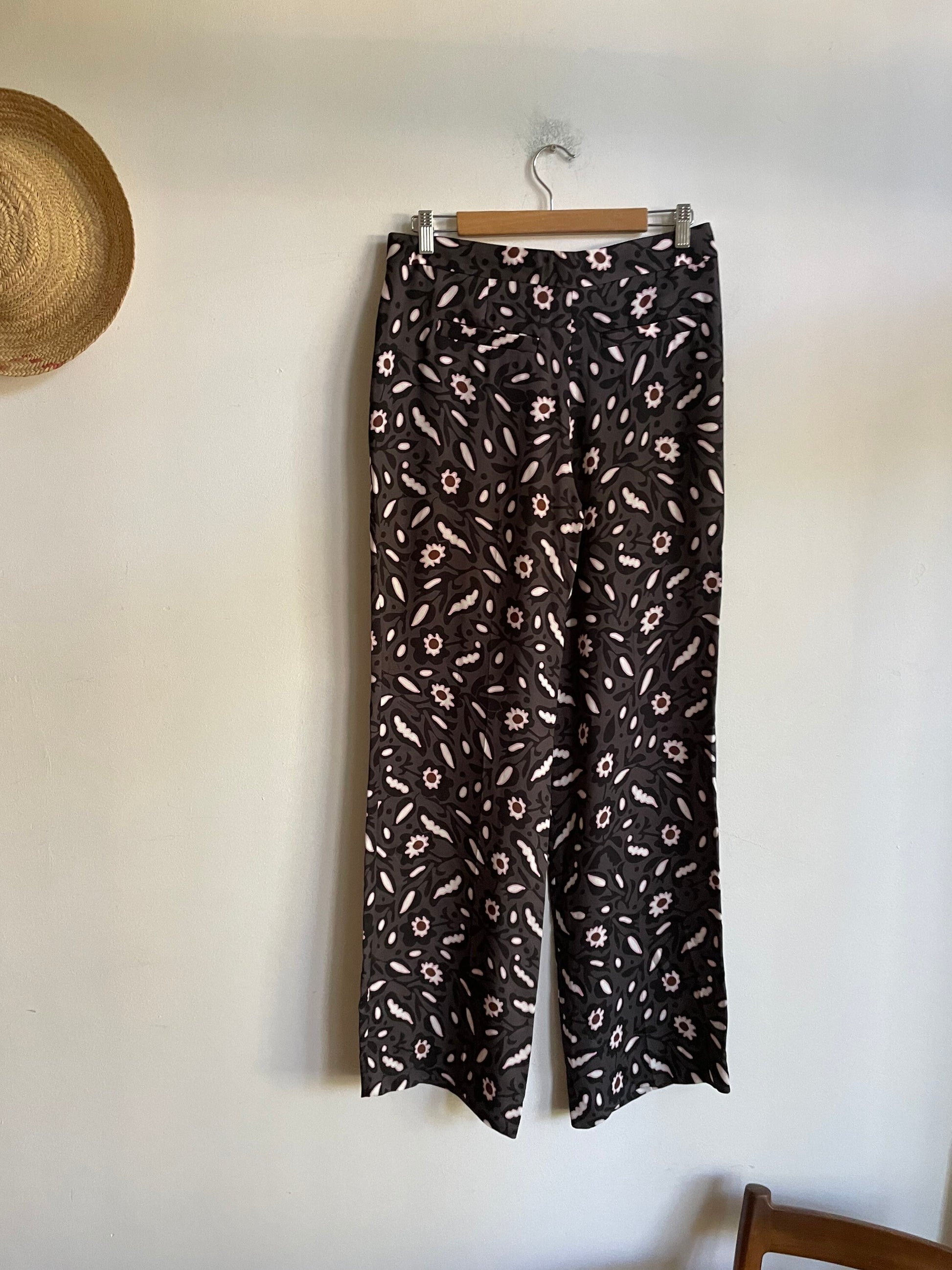 Dorothy Schumacher summer trousers, Designer low rise flares, Floral women pants, Vintage design clothing, Boot cut trousers, 00s pants