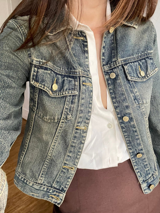 Vintage Patrizia Pepe denim jacket, Jeans coat, 90s aesthetic, Vintage Blue Women's Denim summer jacket, Designer clothing