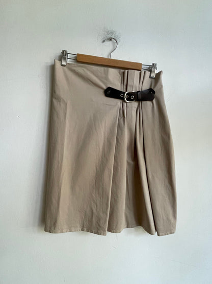 Josephine & Co High-Waisted Wool Taupe Skirt — detail
