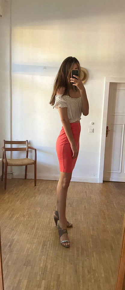 Vintage Valentino Pink Skirt — back view