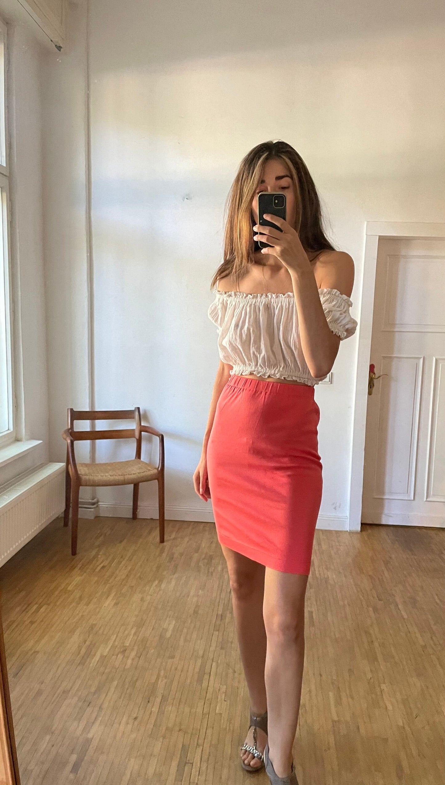 Vintage Valentino Pink high waist summer skirt, Secretary skirt, Sexy tight Pencil skirt, Retro women's fashion, Vintage branded clothing