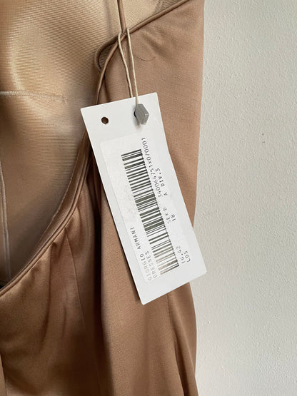 Rose Gold Silk One-Shoulder Gown — additional view 8