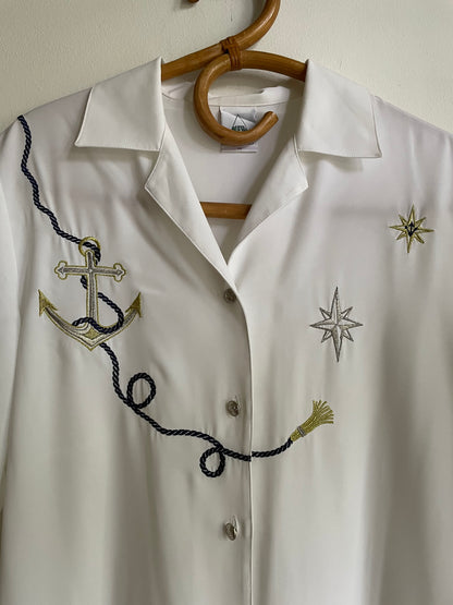 Vintage White Sailor Blouse for Women — additional view 7