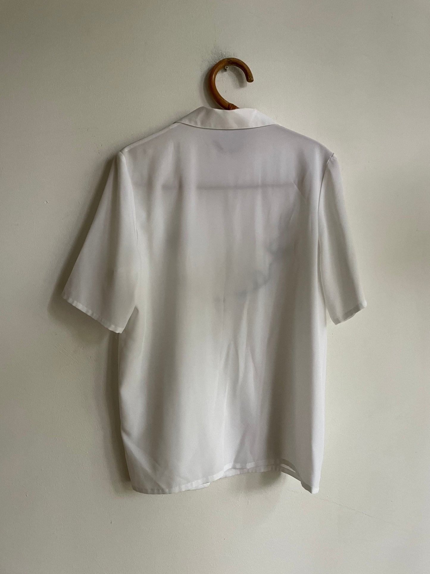 White Sailor vintage woman blouse, Maritime themed shirt, Oversized blouse, button up statement blouse, Deadstock women's clothing