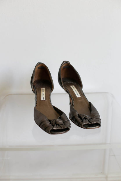 Vintage Pedro Miralles Bronze Metallic Heels — additional view 5