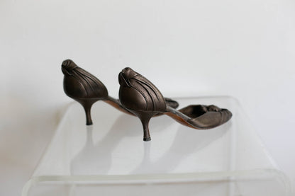 Vintage Pedro Miralles Bronze Metallic Heels — additional view 6