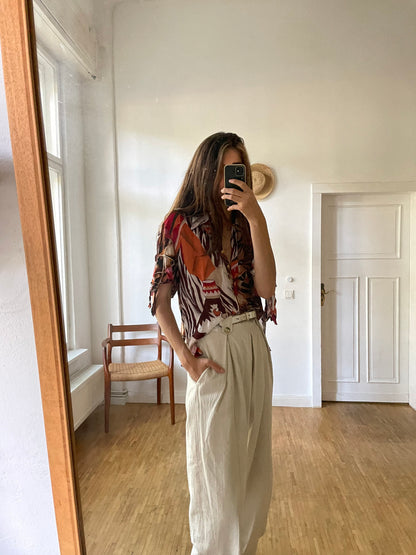 80s Vintage Safari Animal Print Blouse — additional view 8