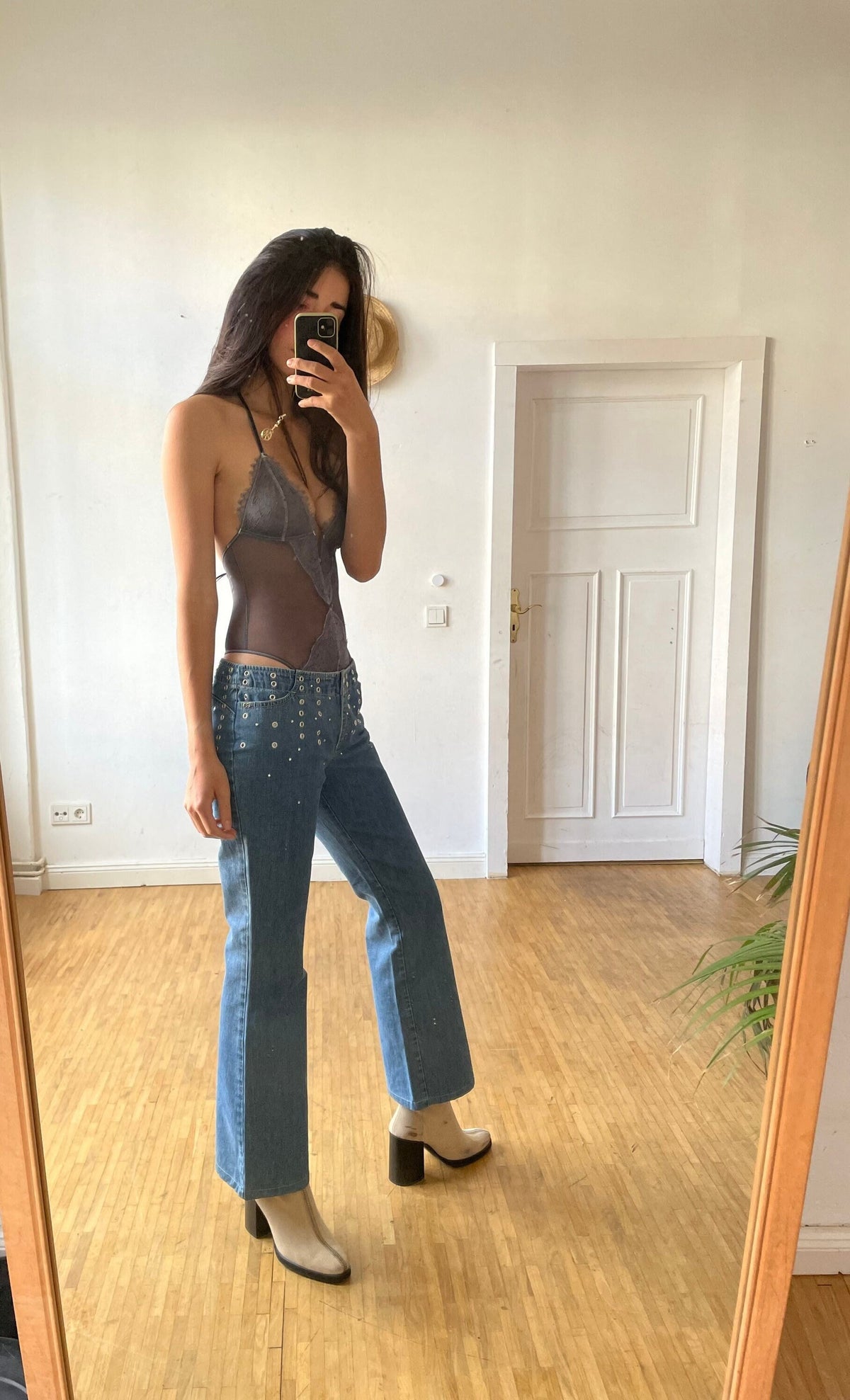 Escada Y2K Low Rise Embellished Flares