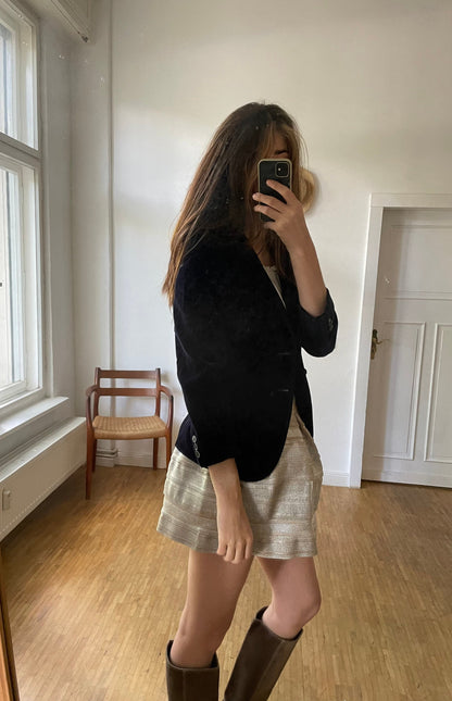 Dark Blue Velvet Women's Blazer — additional view 7