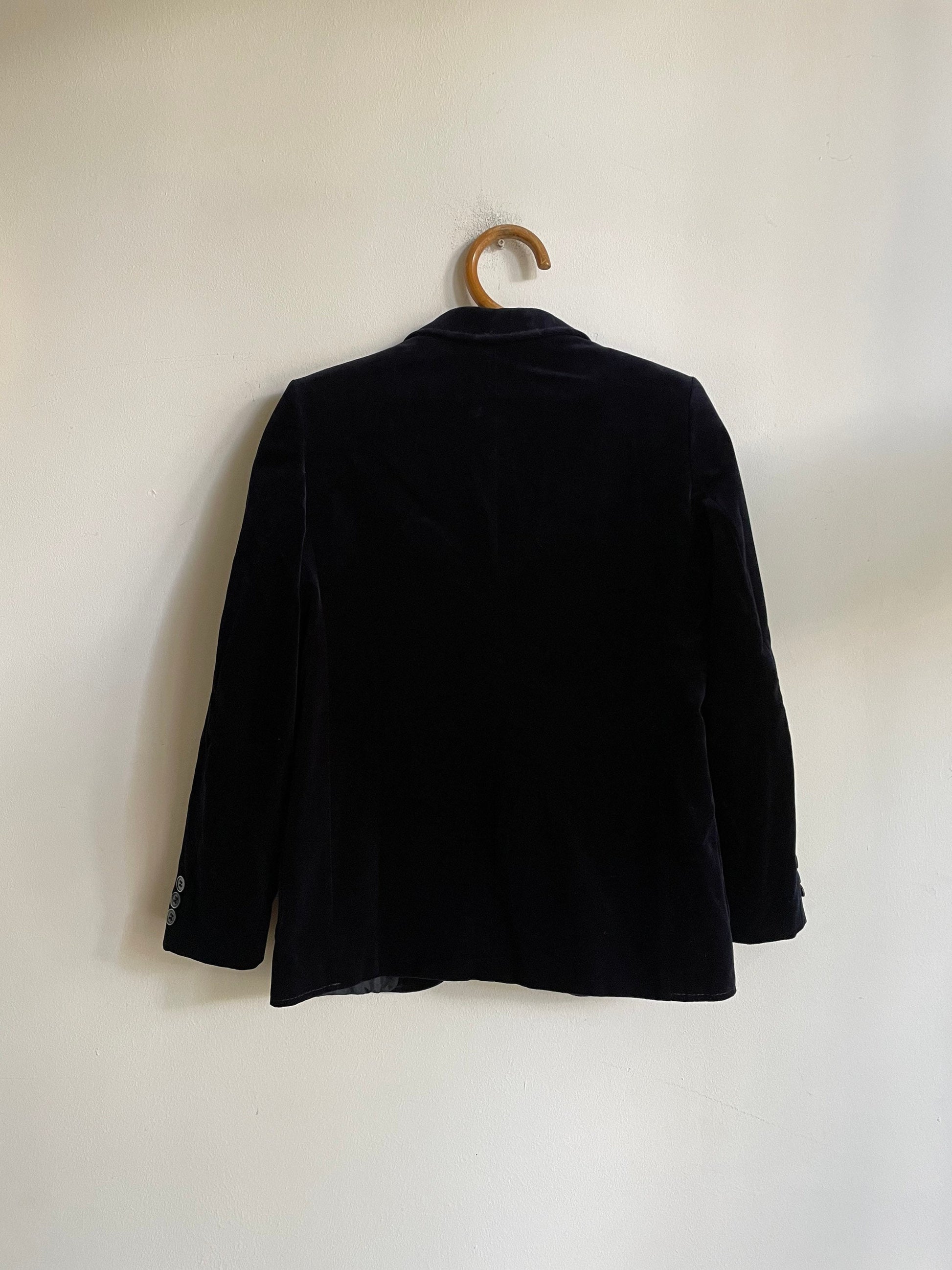 Dark blue velvet women blazer, Vintage Navy formal jacket, Classic wedding suit, Smart jacket, Dark academia blazer, Smart woman outfit, S