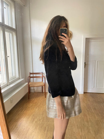 Dark Blue Velvet Women's Blazer — additional view 8