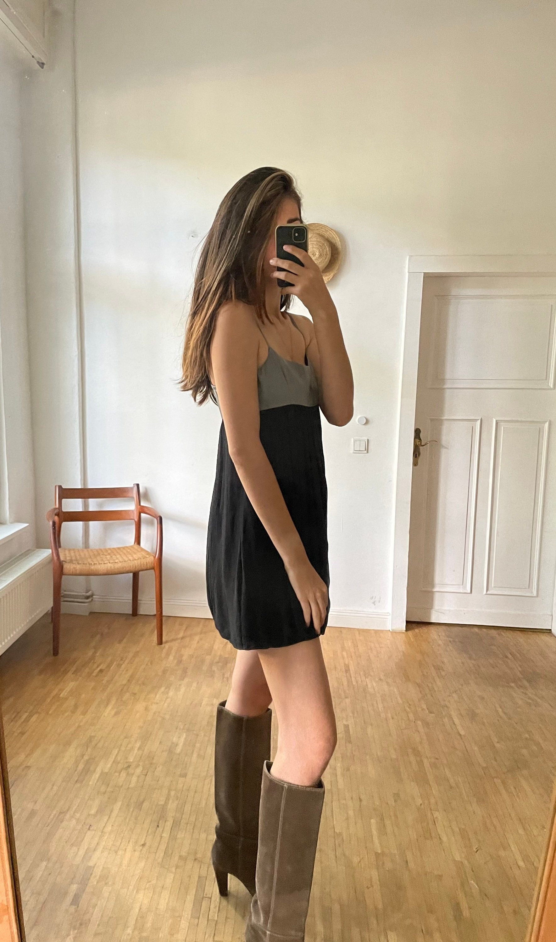 Sweet black and silver formal bubble dress, Short y2k dress, NYE party dress, Minimalist black dress, LBD, Little black dress, short dress
