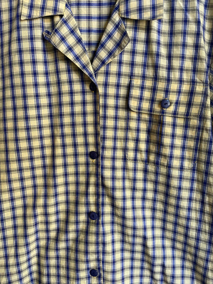 Vintage Yellow Plaid Cotton Blouse — additional view 8