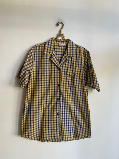 Vintage Yellow Plaid Cotton Blouse — additional view 9