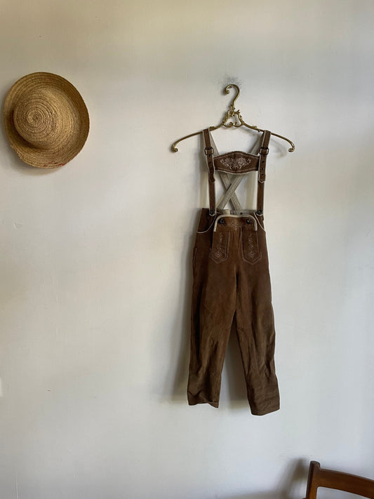 Vintage German Kids Lederhosen Dungarees