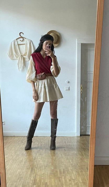 Vintage Red Wool Burberry Pullover