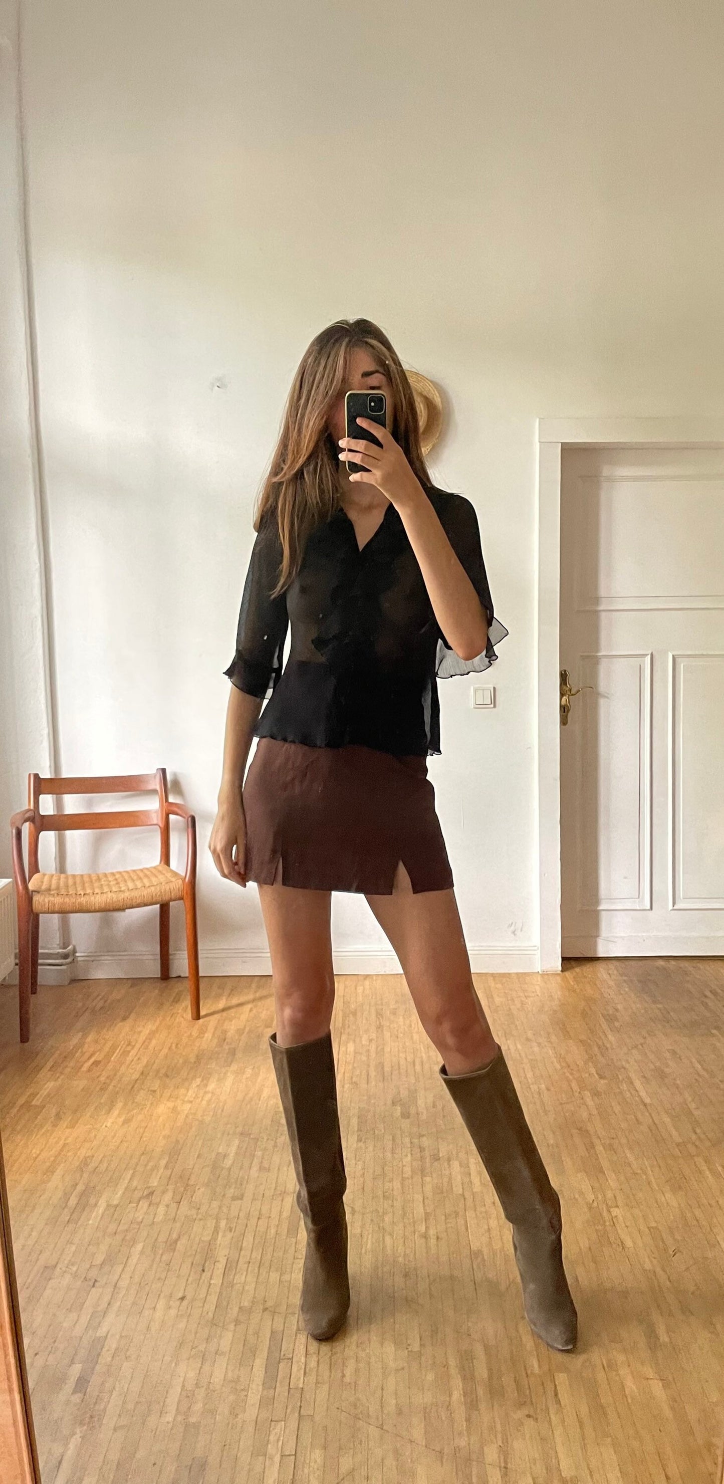 Sexy sheer black woman blouse, Ruffle button up shirt, Party outfit, Couture Punk shirt, See through shirt, Sexy blouse